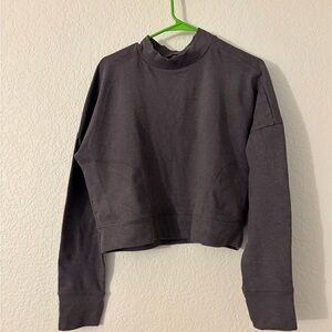 Cropped Long Sleeve Mockneck Sweater